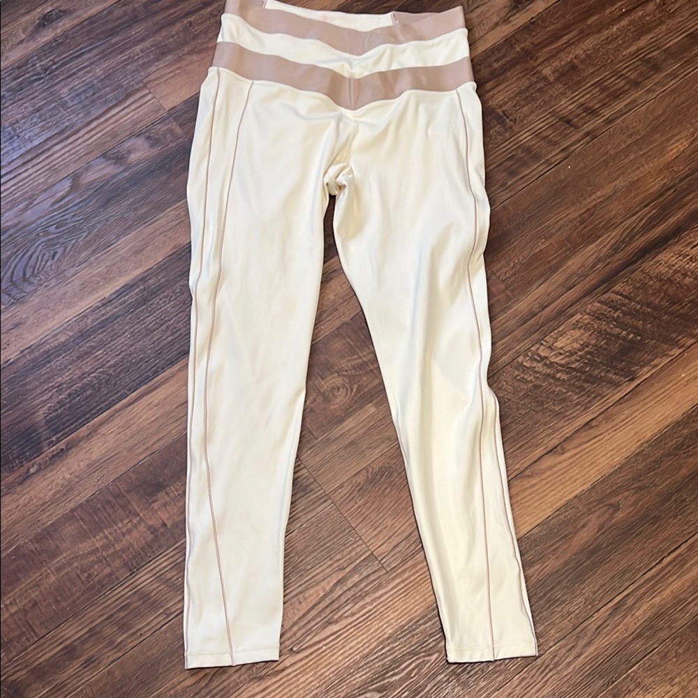 Cream Leggings with Motivational Print